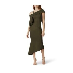 navy blue dress for baby girl Elliatt Camo Asymmetric Satin Cocktail Dress Size Small Gray Charcoal  Halter NWT main image 0
